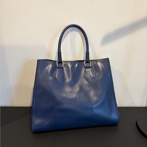 Stylish Navy Leather Tote Bag